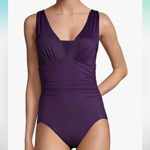 NWT Lands' End Women's Slender Suit Grecian Tummy Control Swimsuit
